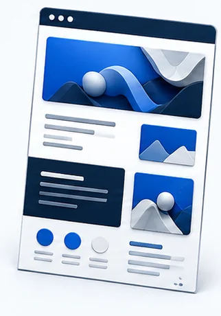 Illustrative website design artboard
